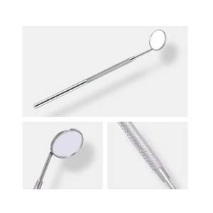 Juego de 5 piezas de acero inoxidable para limpieza dental: kit de raspadores, lupas, espejo, raspador tipo guadaña, espátula y equipo para el cuidado bucal. - Product Image 4