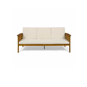 Sofá de jardín de teca para exteriores de madera, sofá cama de tres asientos, muebles de salón, cama de día de teca, madera maciza moderna - Product Image 1