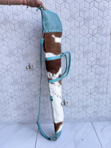 Nuevo Bolso de Hombro Elegante de Cuero con Piel de Vaca y Cuero Repujado Turquesa 2026 para Unisex - Product Image 4