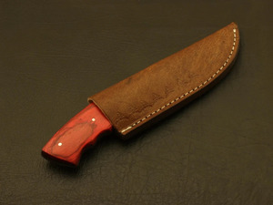 Cuchillo de Caza y Camping EDC de Hoja Fija Forjado a Mano en Acero al Carbono con Acabado Bicolor, Mango Bicolor y Funda de Cuero - Directo de Fábrica - Product Image 2