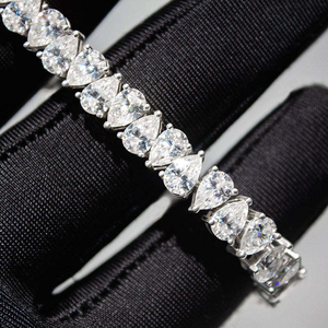 Pear cut <b>925</b> <b>Sterling</b> <b>Silver</b> <b>Bracelet</b> Moissanite Diamond Tennis <b>Bracelet</b> Iced Out Hip Hop Luxury Jewelry For Unisex <b>Bracelet</b> - Product Image 2