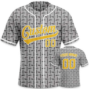 Maillots de baseball personnalisés à manches courtes, impression par sublimation sur polyester vierge, faible MOQ - Product Image 3