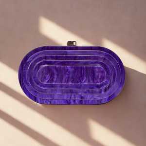 กระเป๋าถือเรซิ่นรูปเปลือกหอยสำหรับผู้หญิง ดีไซน์เก๋ไก๋ สะพายไหล่หรือสะพายข้าง แต่งกลิตเตอร์ลายหินอ่อน สไตล์ลำลอง เหมาะสำหรับฤดูร้อนและฤดูหนาว - Product Image 5