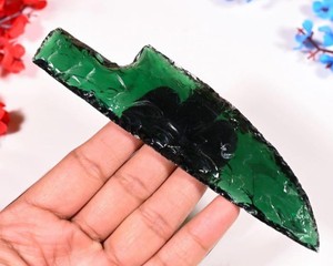 Obsidiana Decorativa de Cristal Verde, Escultura de Piedra Decorativa para el Hogar, Hecha a Mano, Regalo Energético de Feng Shui, Coleccionable - Product Image 3