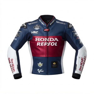 เสื้อแจ็คเก็ตสำหรับขี่มอเตอร์ไซค์ Zonda สำหรับผู้ชาย/เสื้อแจ็คเก็ตหนังวัวแท้ พร้อมแผ่นป้องกันระดับ CE 2 พร้อม Hump - Product Image 1