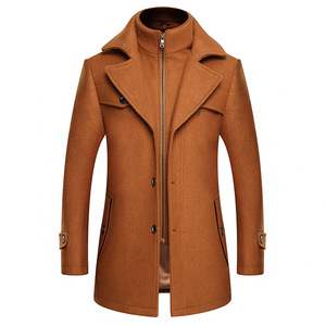 <b>Brown</b> <b>Wool</b> Coat Women Notched Lapel Long Jacket Zipper Button Winter Overcoat - Product Image 2