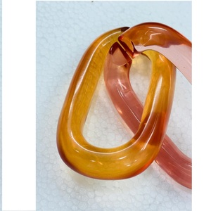 Round Acrylic Resin Link Chain Modern <b>Wall</b> Decal Pink Amber Color Mix Chunky Decorative Links for Home Office - Product Image 3