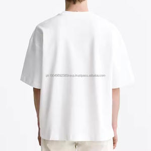 T-shirt oversize à col rond en coton 100% de qualité supérieure pour homme, streetwear, épaules tombantes, design de logo personnalisé, taille plus - Product Image 2