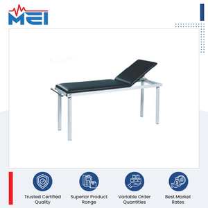 Table d'examen médical en acier inoxydable de qualité supérieure, certifiée ISO, pour usage hospitalier, équipement médical Inde, garantie 1 an - Product Image 2