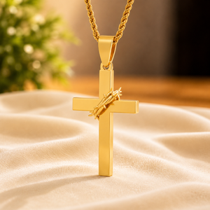 Plated Gold Moissanite <b>Cross</b> Pendant Necklace Brilliant Round Diamond Charm Jewelry for Men and Women - Product Image 6