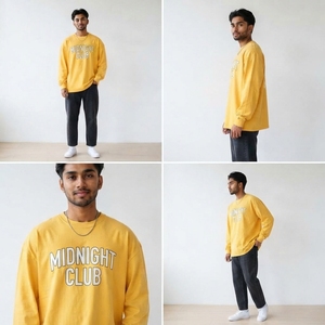 เสื้อยืดแขนยาวผู้ชายไซส์ใหญ่ ผ้าฝ้าย 300 GSM พิมพ์ลาย คอกลม ทรงหลวม ไหล่ตก พิมพ์ลาย เสื้อยืดน้ำหนักมาก - Product Image 4