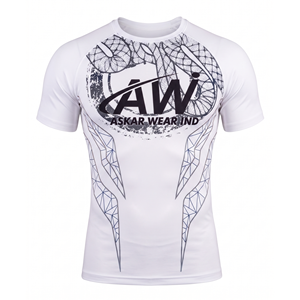 เสื้อแรชการ์ดแขนสั้นสำหรับผู้ชาย ยี่ห้อ Askar Wear ลายพิมพ์แบบ Sublimation แห้งเร็ว ผลิตจากโพลีเอสเตอร์ เหมาะสำหรับออกกำลังกาย ไซส์ผู้ใหญ่ - Product Image 1