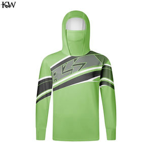 Veste de randonnée, de pêche et de chasse pour homme, camouflage, à capuche, protection UV UPF 50, respirante, séchage rapide, logo sur le devant, jersey - Product Image 2