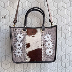 Bolso de Mano de Piel de Vaca Auténtica para Mujer, Bolso de Cuero Elegante para Tallar el Pelo, Bolsos de Mano para Multiusos, Novedad - Product Image 1