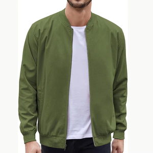 Chaqueta bomber personalizada con logo para hombre, estilo urbano de media temporada, chaqueta larga con cremallera para actividades al aire libre, chaqueta para hombre para actividades. - Product Image 1