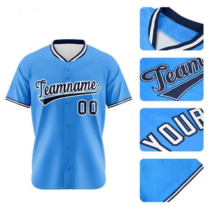 Unisex Breathable Quick Dry Baseball Jersey Softball Sports Shirt Short Sleeve 100% Polyester 180g Customizable Team OEM ODM - Product Image 2