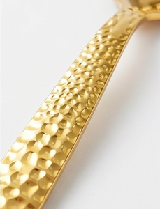 <b>Golden</b> Flatware <b>Set</b> Mirror Polished Hammered Design Luxury <b>Cutlery</b> For Wedding Dinnerware And Table Setting - Product Image 2