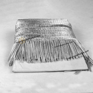 Frange en fil d'argent OEM, personnalisée, pour uniforme tactique, franges de vêtement, artisanat textile, dentelle en fil d'argent 8cm - Product Image 3