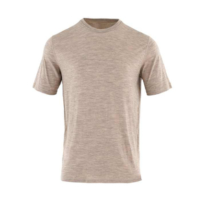 Camiseta de Hombre Beige de Punto, Manga Corta, Cuello Redondo, Corte Regular, Estilo Casual, Color Sólido - Product Image 1