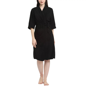 <b>Lightweight</b> Waffle Bathrobe Breathable Cotton Spa Robe Hotel <b>Dressing</b> <b>Gown</b> with Belt Bathrobe - Product Image 2