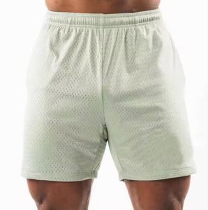 Shorts Bermuda légers en maille pour homme, respirants, taille élastique, décontractés, couleur unie, tissu polyester - Product Image 1