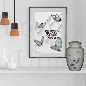 Urna Funeraria de Primera Calidad, Elegante y Duradera, con Diseño Floral de No Me Olvides, para Guardar Cenizas y Recuerdos - Product Image 3