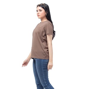 High Quality Seamless Fit Women's Cotton <b>Crop</b> T Shirt Breathable Quick Dry Short Sleeve Casual Tee Crew Neck Summer Gym <b>Top</b> - Product Image 4