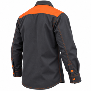 Camisa de Trabajo FR Personalizada para Hombre, Resistente al Fuego, para Soldadura, Manga Larga, con Botones, Dos Tonos - Product Image 4