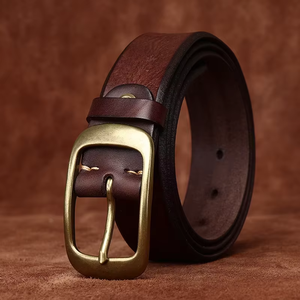 <b>Vintage</b> Casual Leather <b>Belt</b> Steel Buckle Animal Print Comfortable Lightweight Genuine Leather <b>Belts</b> for Men High Quality - Product Image 3
