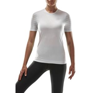 <b>Women's</b> <b>White</b> Crew Neck <b>Short</b> <b>Sleeve</b> Knitted T-<b>Shirt</b> Solid Color Casual Breathable Regular Fit Spring Summer Top - Product Image 3