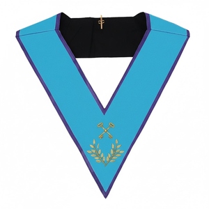 Collar de Tesorero Memphis-Misram con Cuentas Bordadas, de Cuero de Lujo, Talla Personalizada, para Ceremonia de Logia Azul - Product Image 1