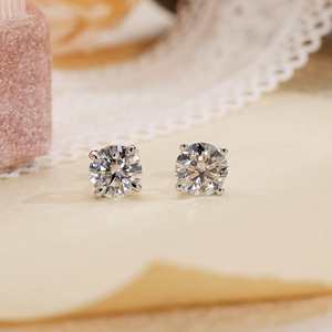 1.50 Cts CVD Lab Grown Loose Cut Diamond <b>Stud</b> Earrings 14K Gold VVS Clarity Screw Shape Silver Women's Party Gifts jewelry - Product Image 2