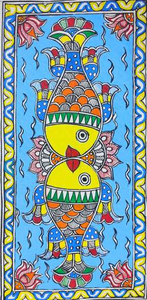 Arte Mural Metálico 3D de Jharkhand, Pintura Folclórica India Hecha a Mano de Bihar Madhubani - Product Image 2