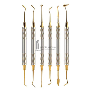 Ensemble de 6 instruments de restauration manuels en composite de classe I de haute qualité, poignée ergonomique, qualité A+, garantie 1 an, pour la restauration dentaire en résine - Product Image 1