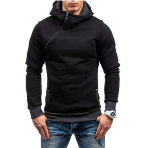 OEM personnalisé 100% polyester Tech polaire hommes Zip Gym Hoodies couleur unie Vintage fermeture éclair Hoodies brodé unisexe Hoodie printemps - Product Image 5