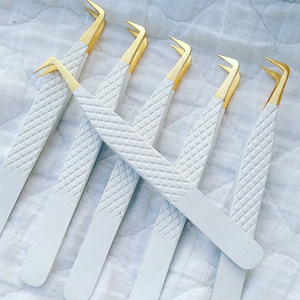 Custom Color Diamond Grip Eyelash Tweezers Stainless Steel Private Label Volume Lash Extension Applicator <b>Tool</b> - Product Image 4