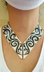Hermoso Collar Estilo Vintage AMERICANO Hecho a Mano con Flores Oceánicas, Conjunto de Joyería Estilo Boho Americano PARA ANIVERSARIO, FIESTA, REGALO - Product Image 2