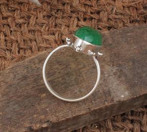 Bague de fiançailles classique en argent sterling 925 avec pierre précieuse en jade vert naturel taille marquise pour femme - Product Image 3