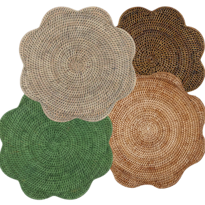 แผ่นรองจานหวายสานมือคุณภาพสูง เป็นมิตรกับสิ่งแวดล้อม ดีไซน์คลาสสิก สีสันปรับแต่งได้ สำหรับตกแต่งโต๊ะอาหาร - Product Image 2