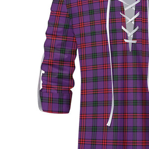 Chemise écossaise traditionnelle Jacobite Ghillie Kilt à carreaux modernes Montgomery pour homme, à manches longues et à lacets, style Highland - Product Image 4