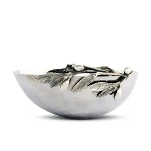 Bol en métal artisanal moderne, élégant plat de service pour fruits, idéal pour l'intérieur contemporain de la maison, bol de centre de table de luxe fait main - Product Image 4