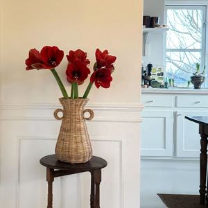 Jarrón de Flores de Ratán Estilo Boho Viettimecraft, Hecho a Mano, Jarrón de Ratán Natural Tejido a Mano, Jarrón Decorativo Estilo Boho para el Hogar - Product Image 3
