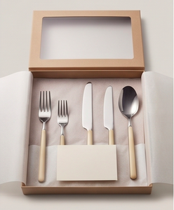 Ensemble de couverts modeste en acier inoxydable argenté avec manche vanille pour table à manger, cuisine, mariage, cadeau d'hôte et service - Product Image 6