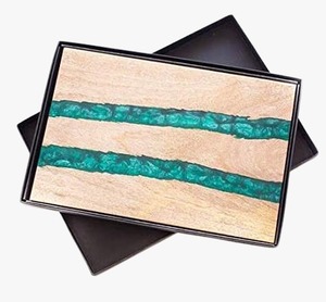 Tabla de Cortar de Madera y Resina Contemporánea, Tabla de Cocina Elegante para Cortar y Servir Alimentos - Product Image 1
