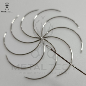 Aiguilles d'extension courbées en acier inoxydable, best-seller, aiguilles à tisser les cheveux courbées robustes, kit d'aiguilles à roue, outils de salon - Product Image 2