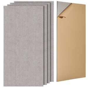 Set di 5 Pannelli Acustici Autoadesivi 47,2 X 23,6 X 0,4 Pollici in Fibra di Poliestere, Pannelli Fonoassorbenti per Pareti - Product Image 1