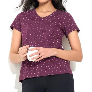 Camisetas de Mujer al por Mayor 2026, de Alta Calidad, de Algodón, con Estampado Geométrico, Cuello en V, Transpirables, para Verano, con Logotipo y Talla Personalizables - Product Image 1