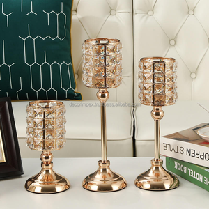 Metal Crystal Gold Candelabros Centro de mesa Otros candelabros Centros de mesa de boda - Product Image 2