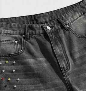Shorts en jean vintage respirants et élégants pour hommes, avec fermeture éclair, en denim de coton brut de haute qualité, idéaux pour l'été – Grande Vente - Product Image 4