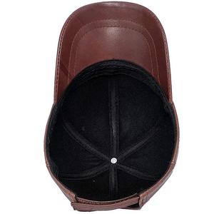 OEM 2026 Custom OEM <b>Winter</b> Hats Curved Brim Red Leather Baseball Hat for Women Men - Product Image 5